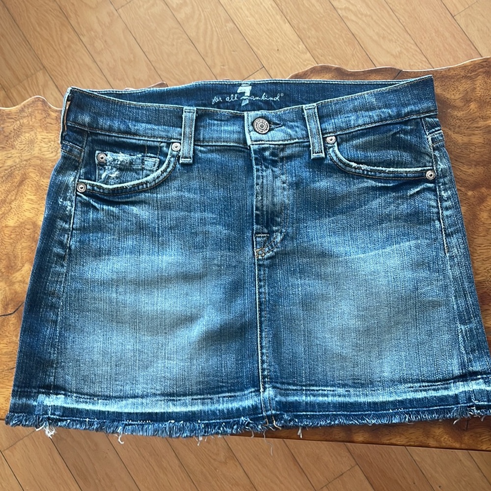 7 for all mankind jeans mini skirt, size 27. - Picture 3 of 13